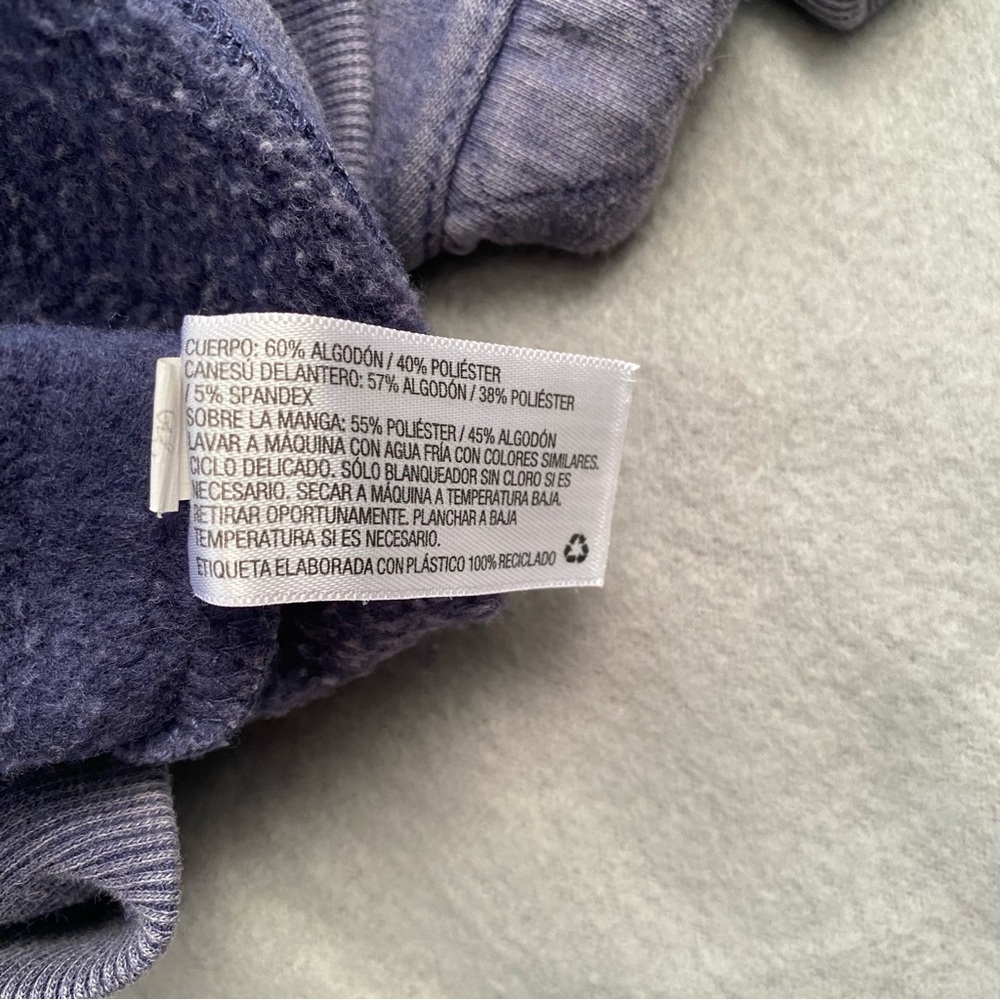 Wild Fable Women's Cropped Sweatshirt Quilted Sleeve 1/4 Zip Blue Distressed M - Picture 7 of 11